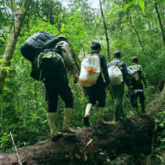 16The gibbon monitoring team in the field trip in Kon Chu Rang NRTay NguyenFZS 800px